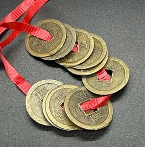 Set of Chinese Feng Shui coins, often referred to as wealth or lucky coins